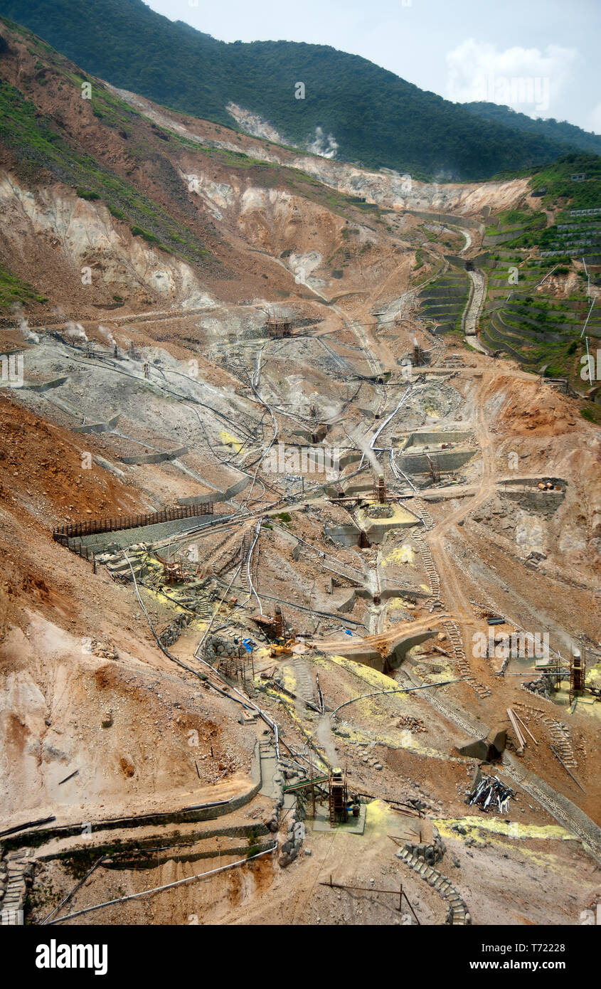 Owakudani Valley or Great Boiling Valley is an area of volcanic ...