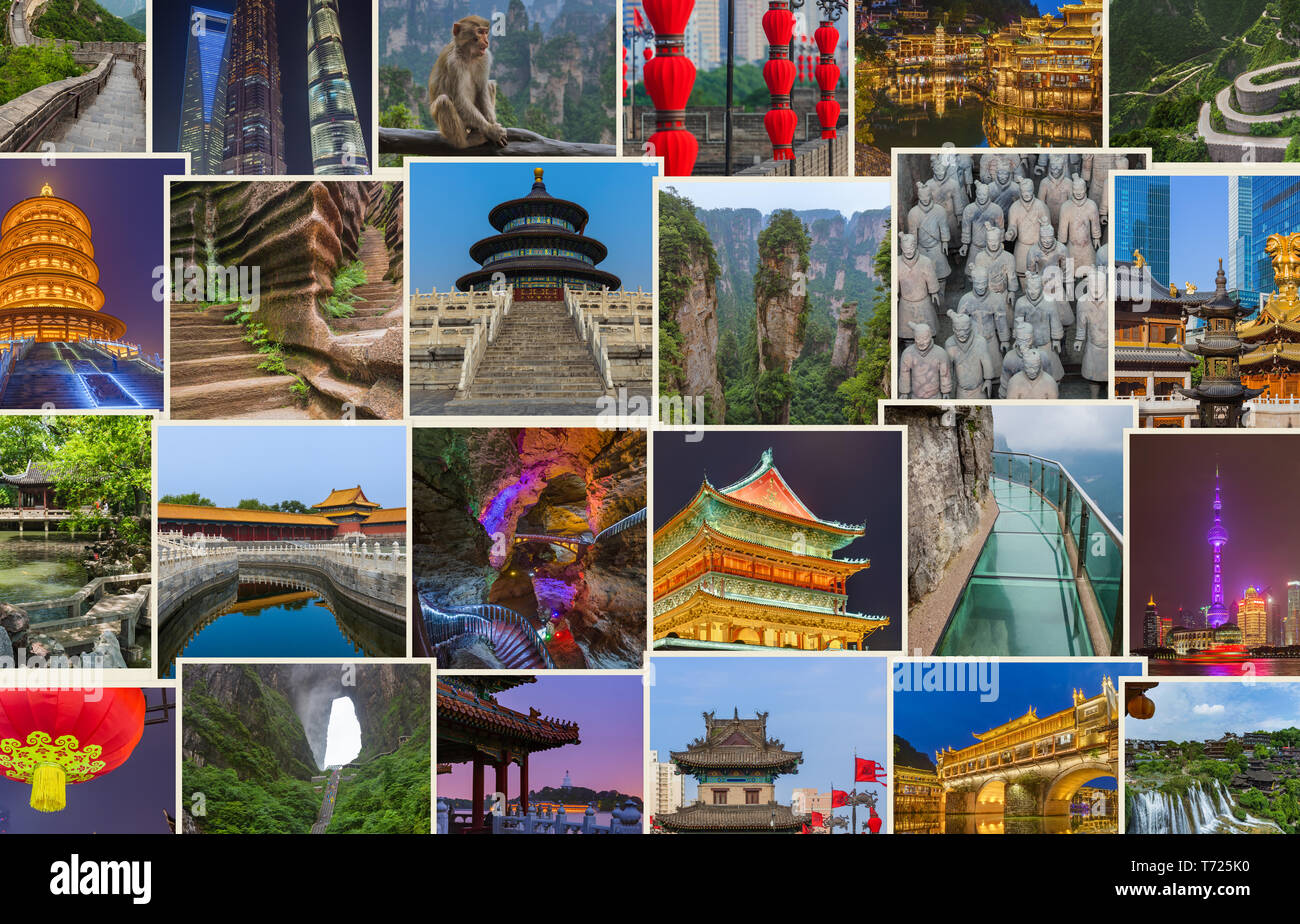 Collage of China images (my photos) - travel background Stock Photo