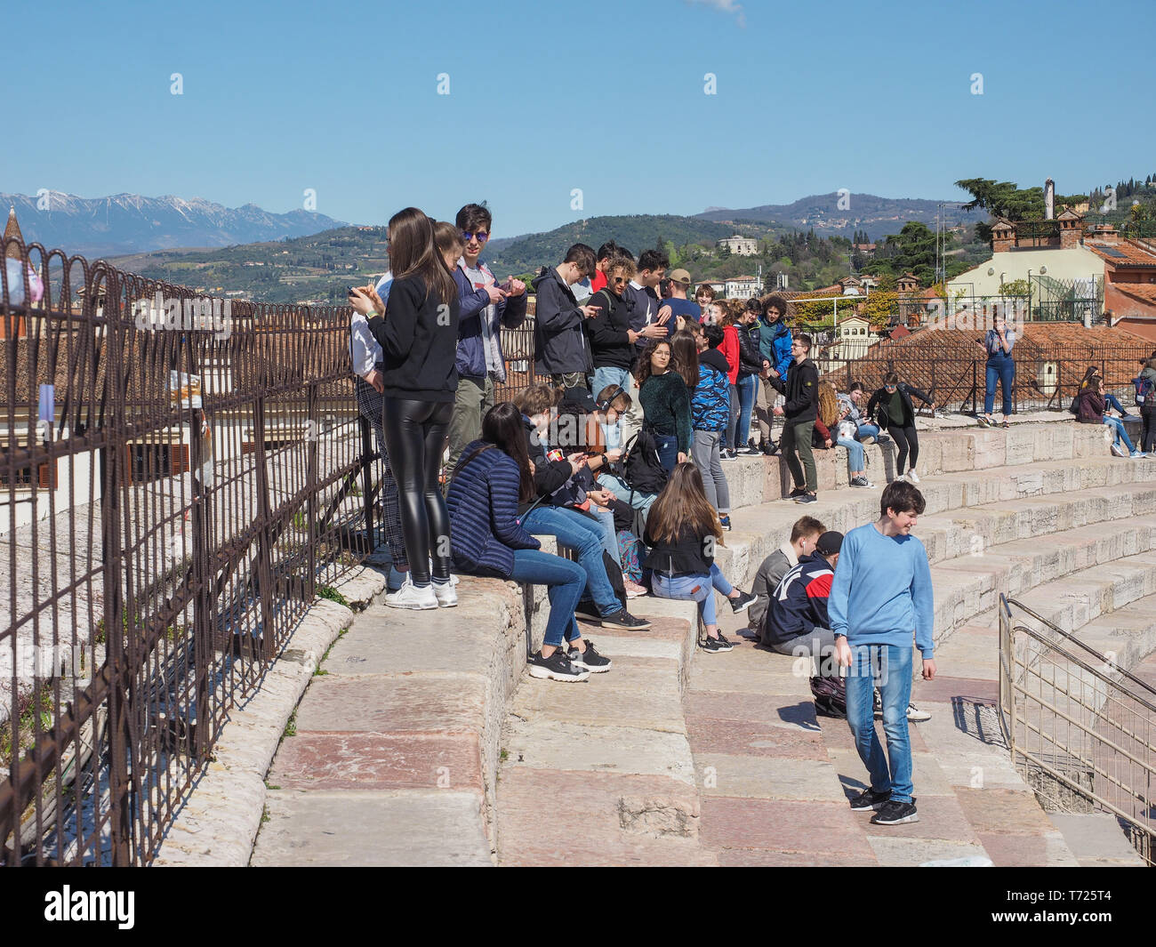 VERONA, ITALY - CIRCA MARCH 2019: Arena di Verona roman amphitheatre ...
