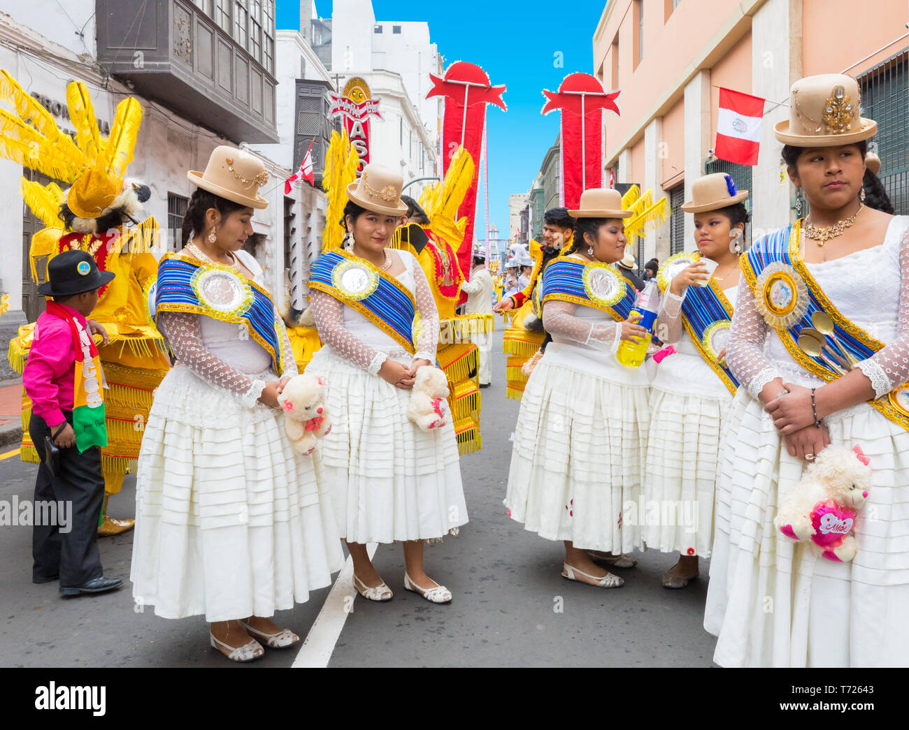 traditional Peruvian costumes Lima Stock Photo