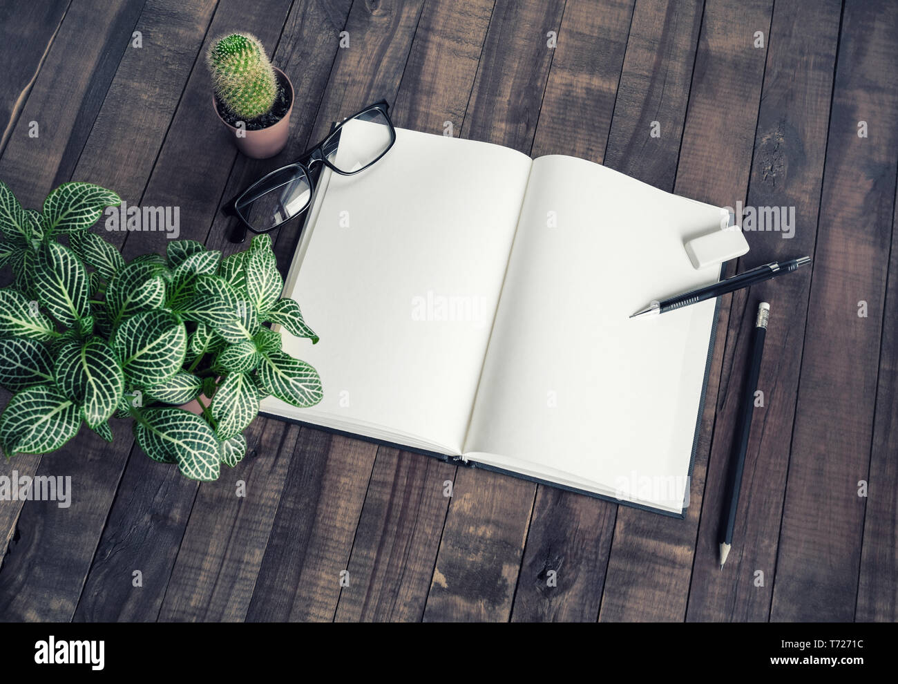 Notepad and stationery Stock Photo