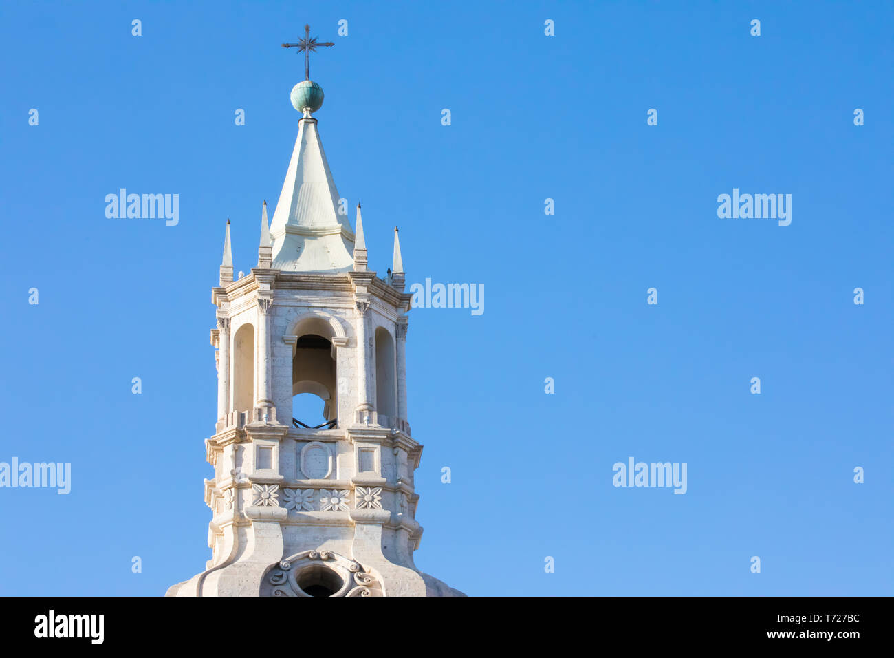 bell tower basilica cathedral of Arequipa Stock Photo