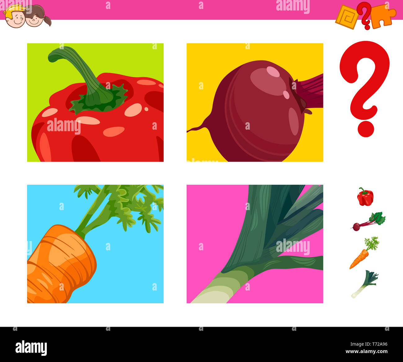 guess vegetables activity game for kids Stock Photo Alamy