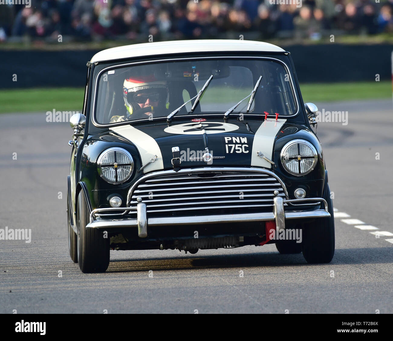 Jonathan Lewis, Morris Mini Cooper S,  Betty Richmond Trophy Heat 2, Mini saloons, 77th Members Meeting, Goodwood, West Sussex, England, April 2019, A Stock Photo