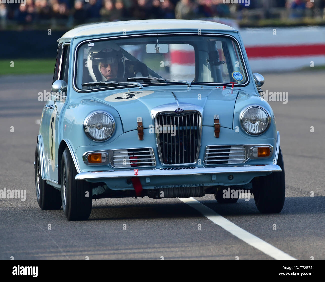 Phil Anning, Riley Elf, Betty Richmond Trophy Heat 2, Mini saloons, 77th Members Meeting, Goodwood, West Sussex, England, April 2019, Autosport, cars, Stock Photo