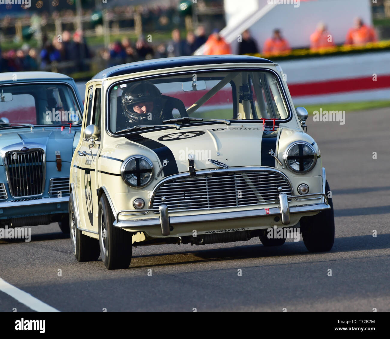 Mads Gjerdrum Austin Mini Cooper S Betty Richmond Trophy Heat 2 Mini Saloons 77th Members Meeting Goodwood West Sussex England April 2019 Au Stock Photo Alamy