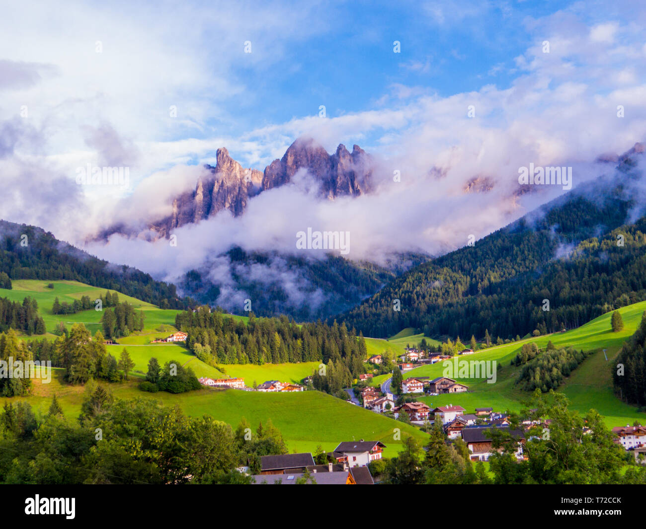 Santa Maddalena (St. Magdalena), Val di Funes, South Tyrol, Dolomites, north Italy Stock Photo