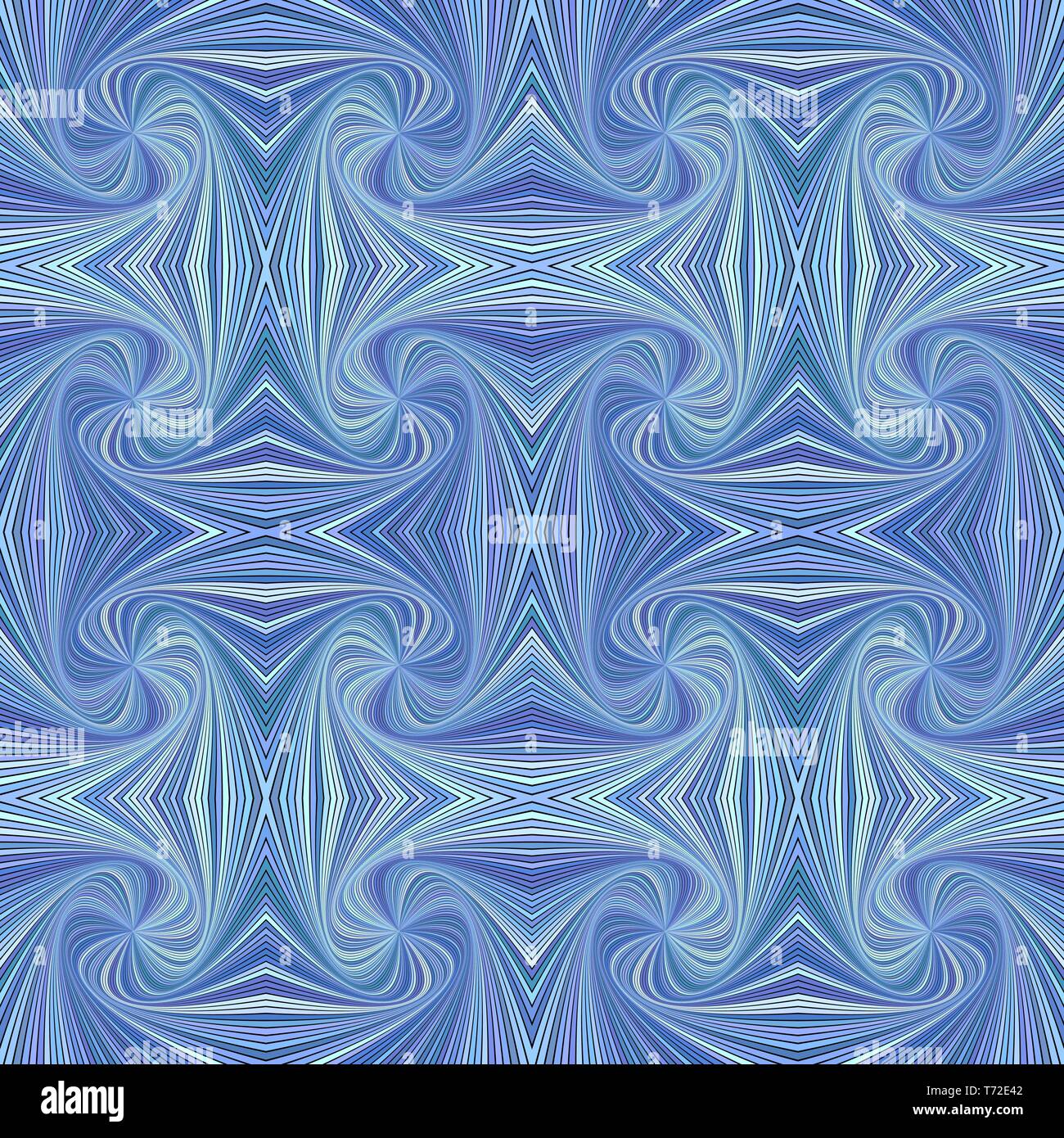 Blue seamless hypnotic abstract swirl stripe pattern background Stock Vector