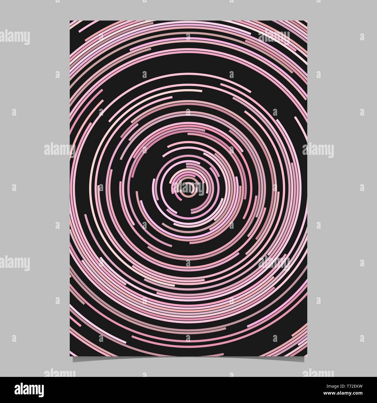 Pink round abstract flyer background template from concentric half ...
