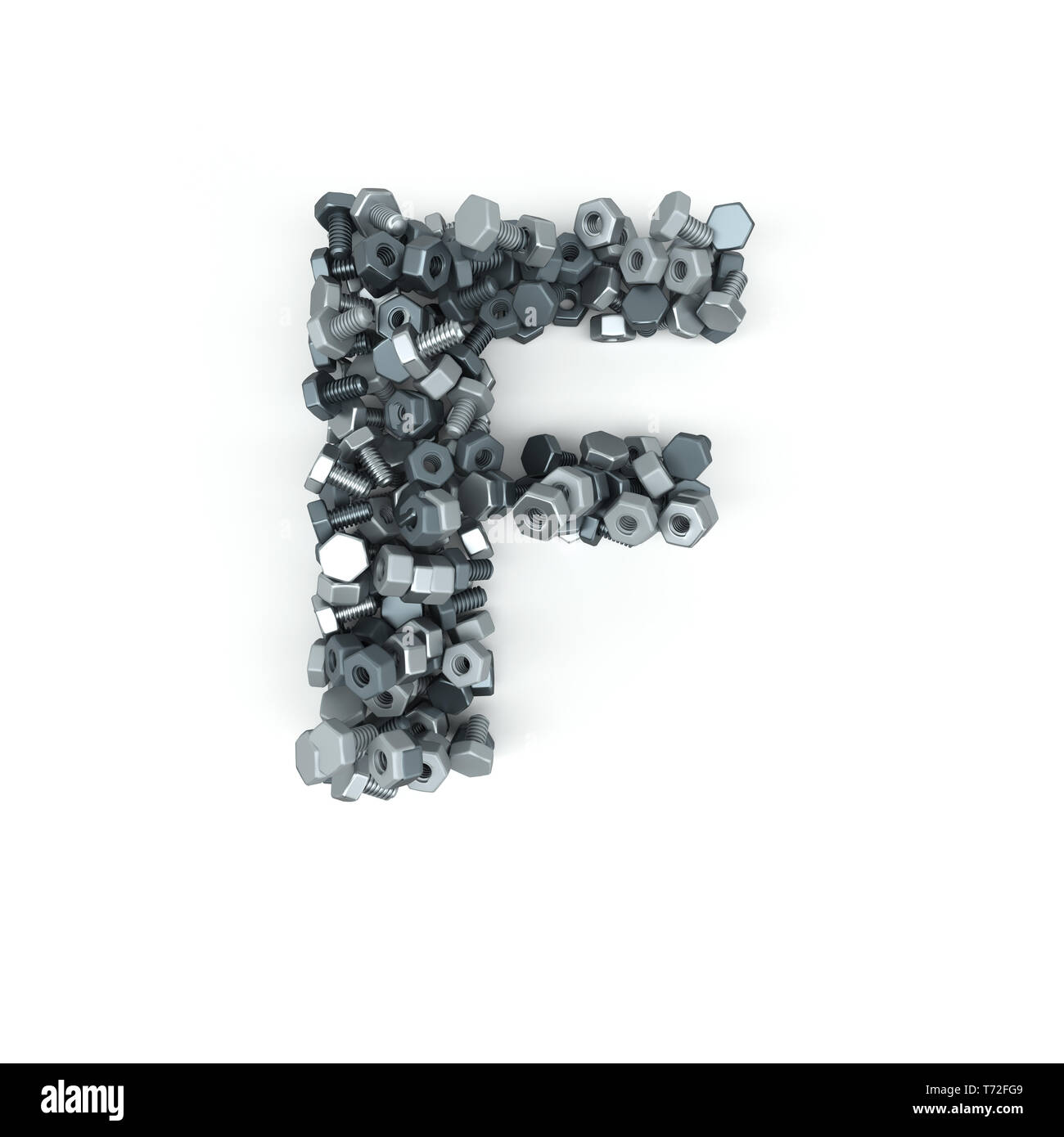 3D Render of Alphabet Letter of Nuts and Bolts Stock Photo Alamy
