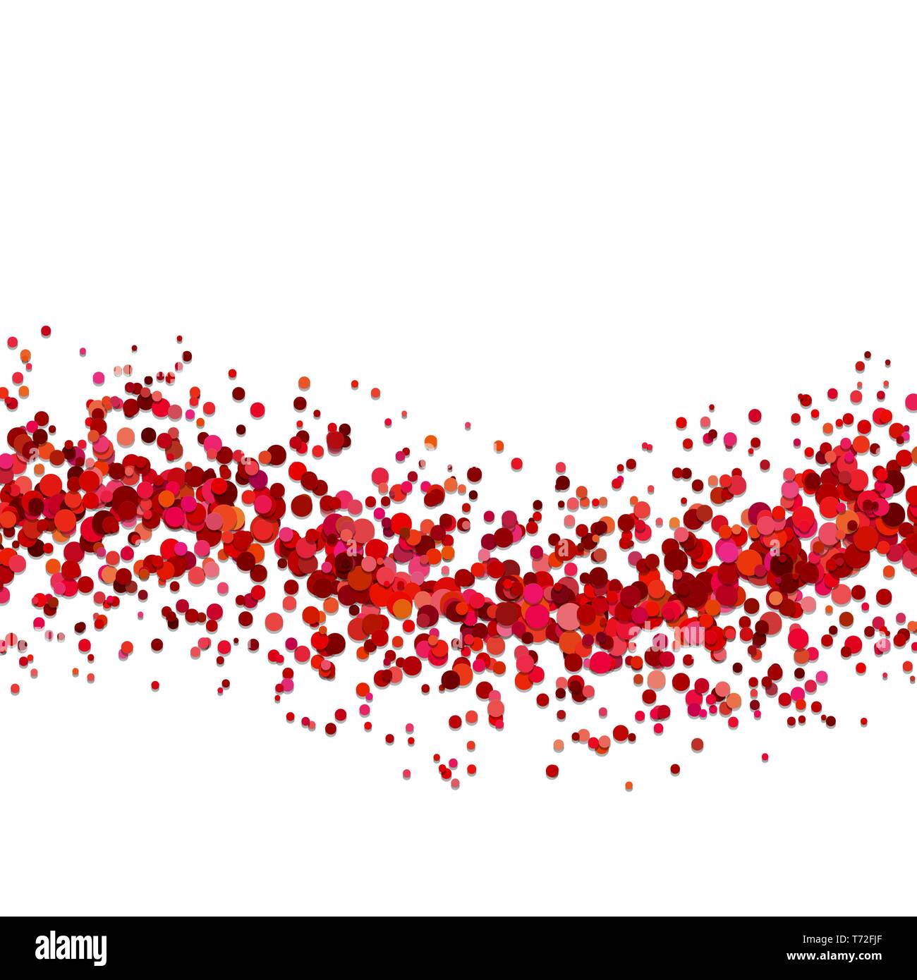 Abstract blank wave scattered confetti circle background template Stock Vector