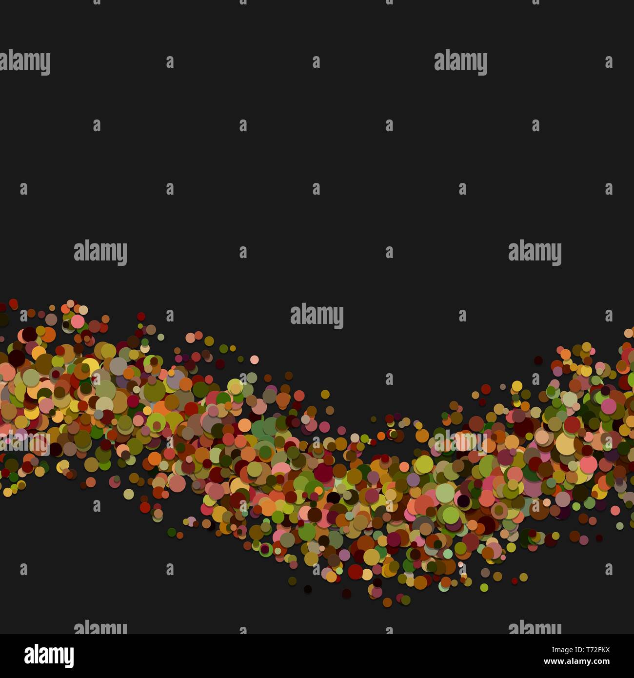 Blank abstract confetti wave background template with dispersed dots Stock Vector