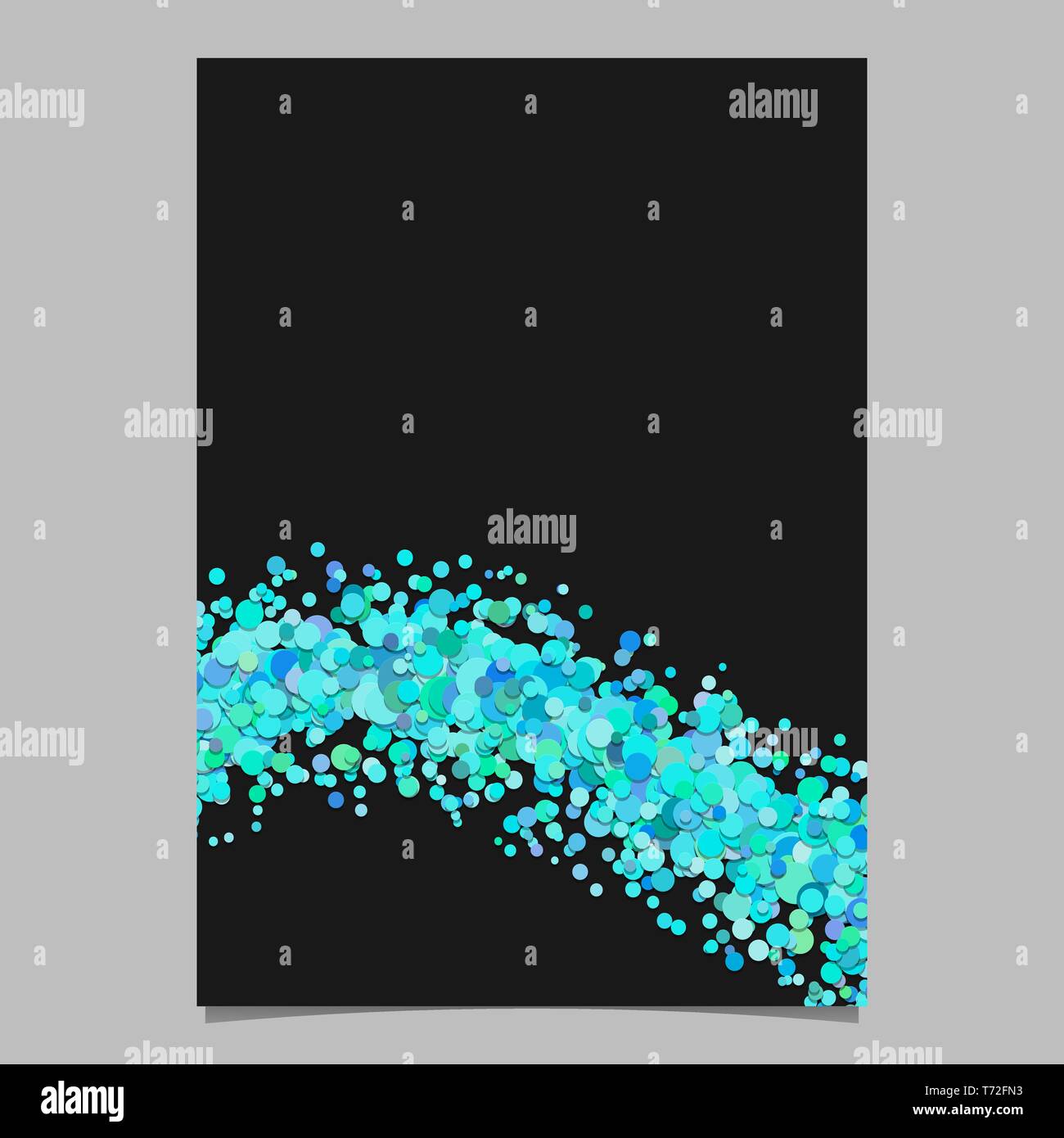 Blank abstract confetti wave page background template from dispersed circles Stock Vector