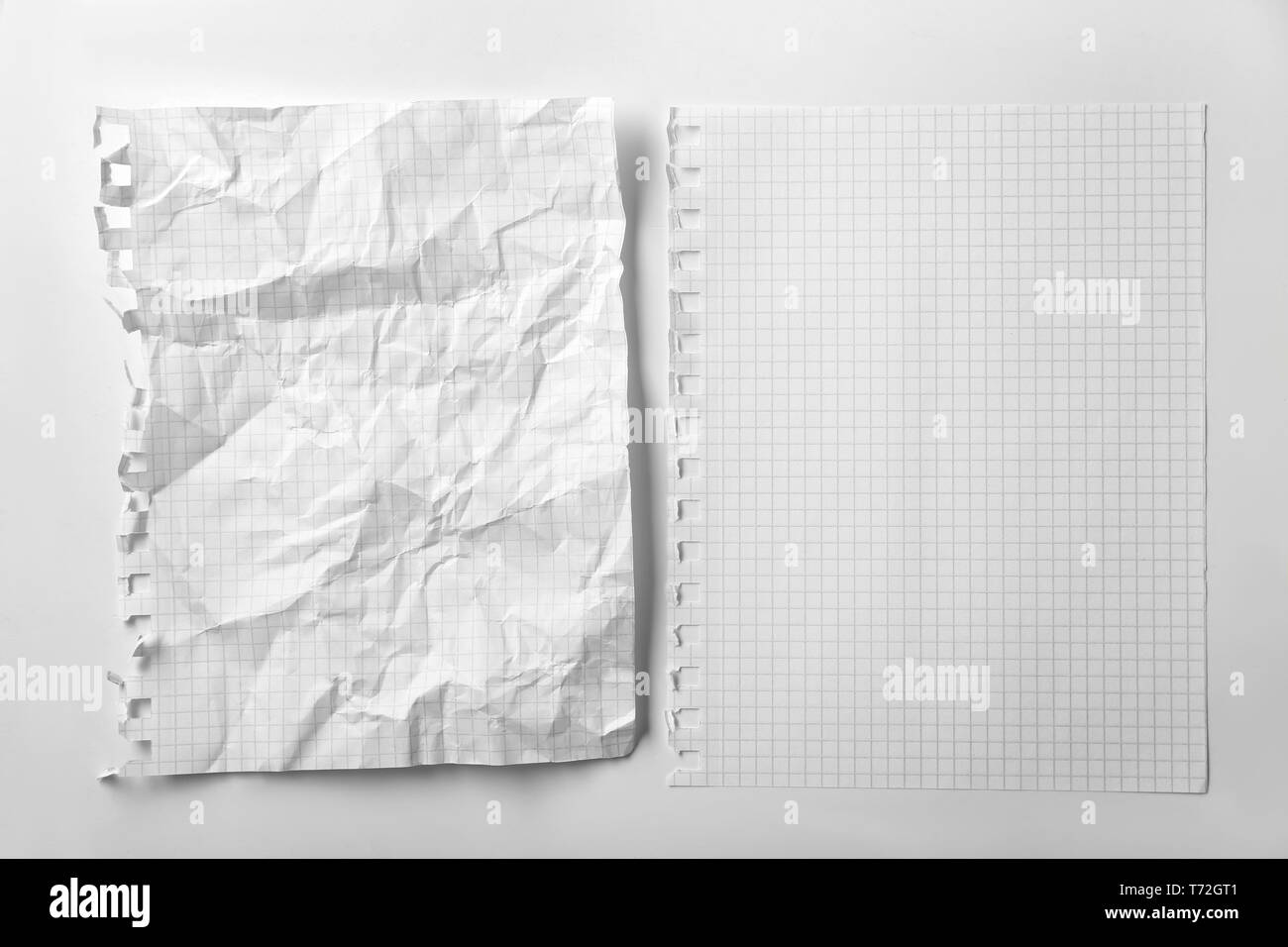 Blank sheets of paper on white background Stock Photo Alamy