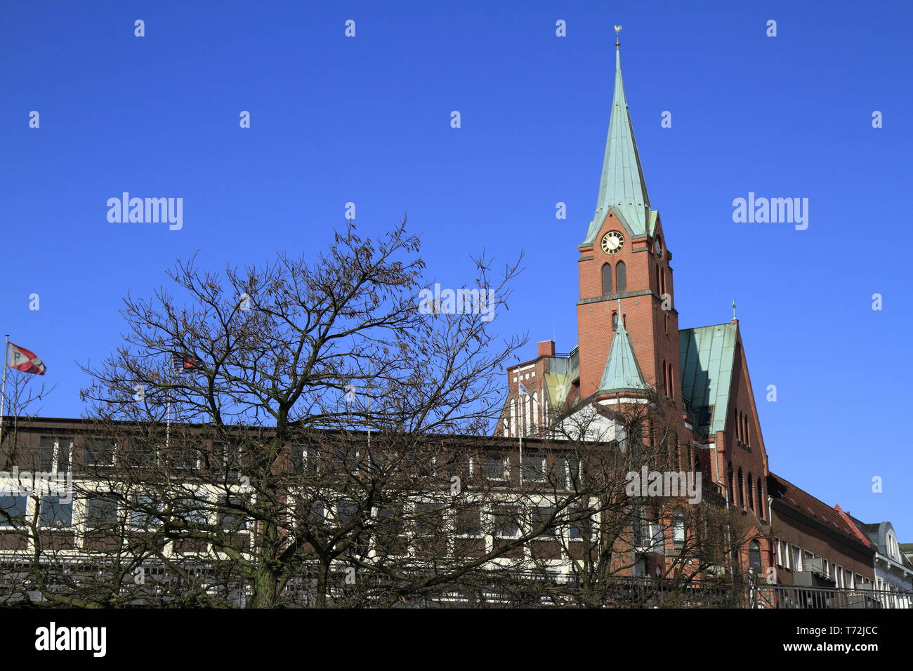Swedish Gustav Adolf Church, Hamburg Stock Photo