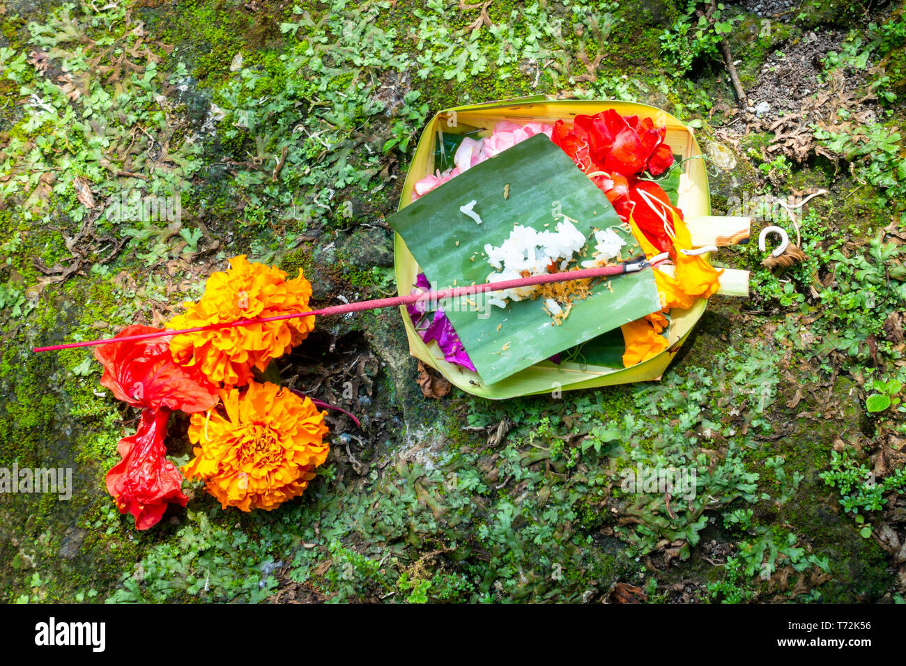 Votive offering with flowers, cookies and ribbons Stock Photo Alamy