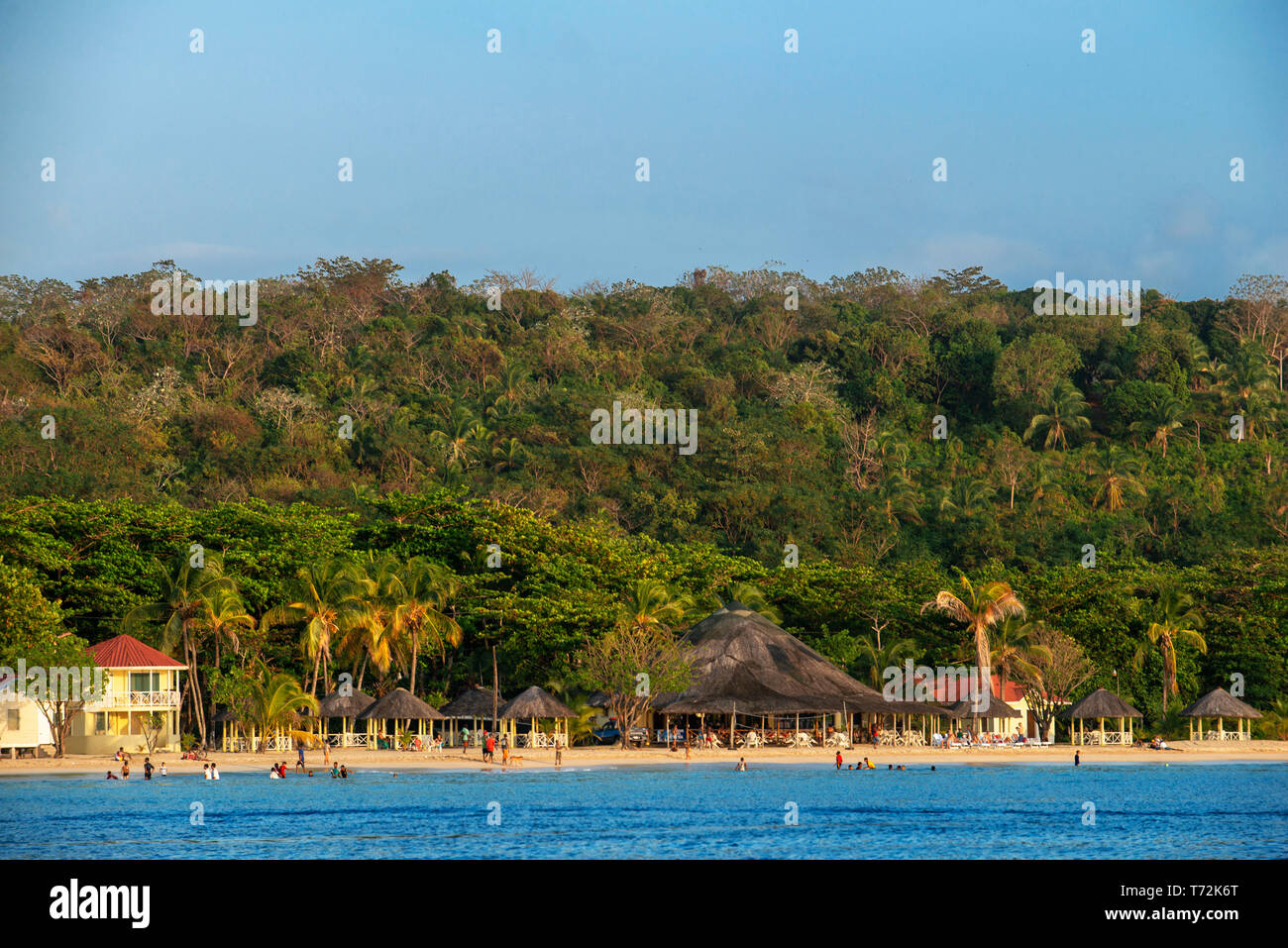 Public beach and Picnic Center Hotel Palms and beach, Corn Island