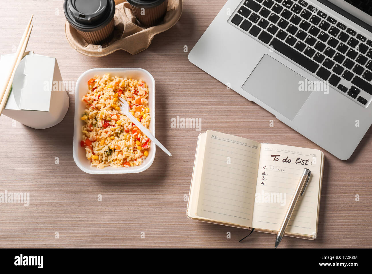 Takeaways Notebook Food takeaway computer asian hi-res stock photography and images - Alamy