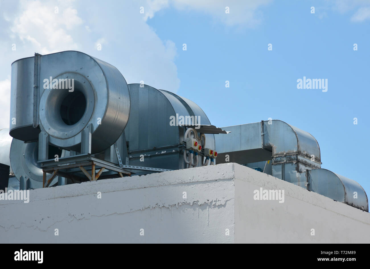 Close up on heating ventilating air conditioning systems. Stock Photo