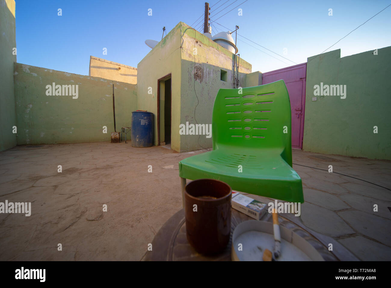 Karima, Sudan, February 10., 2019 Inner courtyard in a Nubian guest