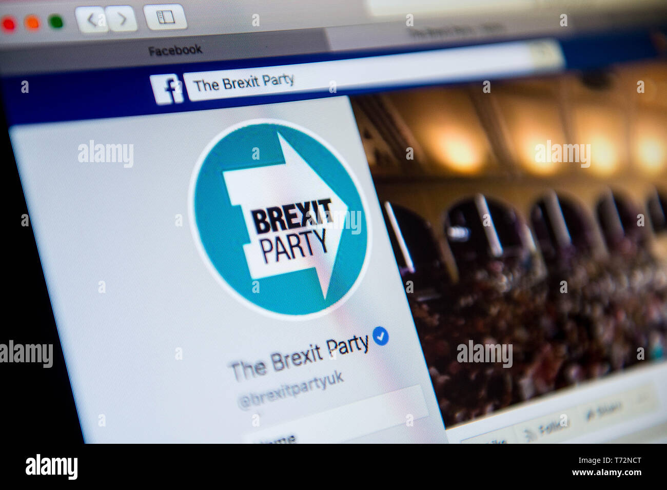 Brexit Party Facebook page Stock Photo