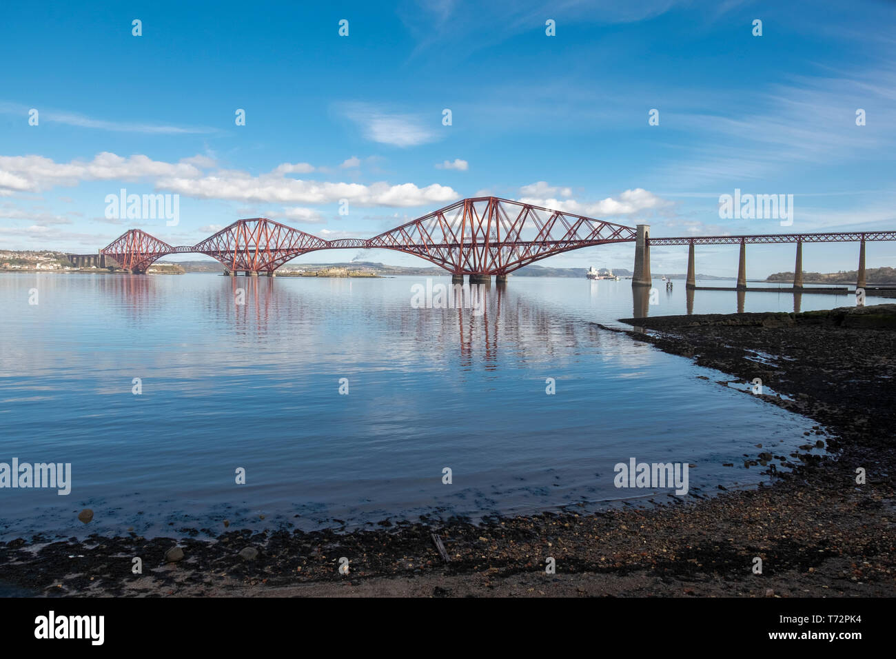 The Forth Rail Bridge over the Firth of Forth, South Queensferry near Edinburgh, Lothian, Scotland Stock Photo