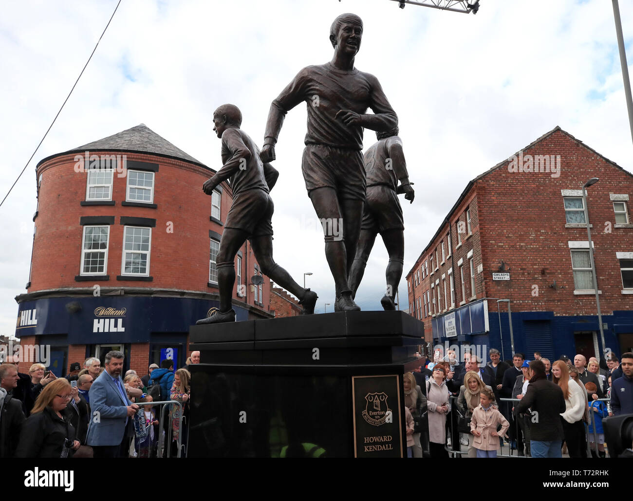 A statue celebrating Everton's 'Holy Trinity' the celebrated midfield