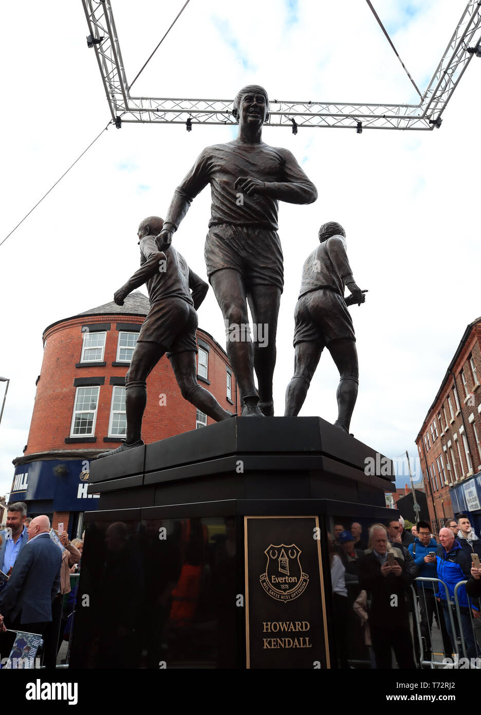 A statue celebrating Everton's 'Holy Trinity' the celebrated midfield