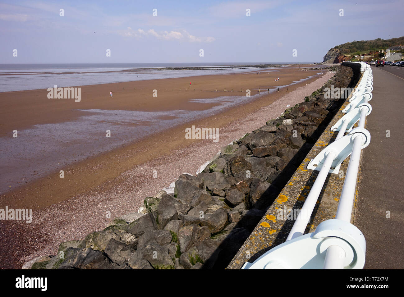 Seafront at Blue Anchor Bay Somerset Stock Photo