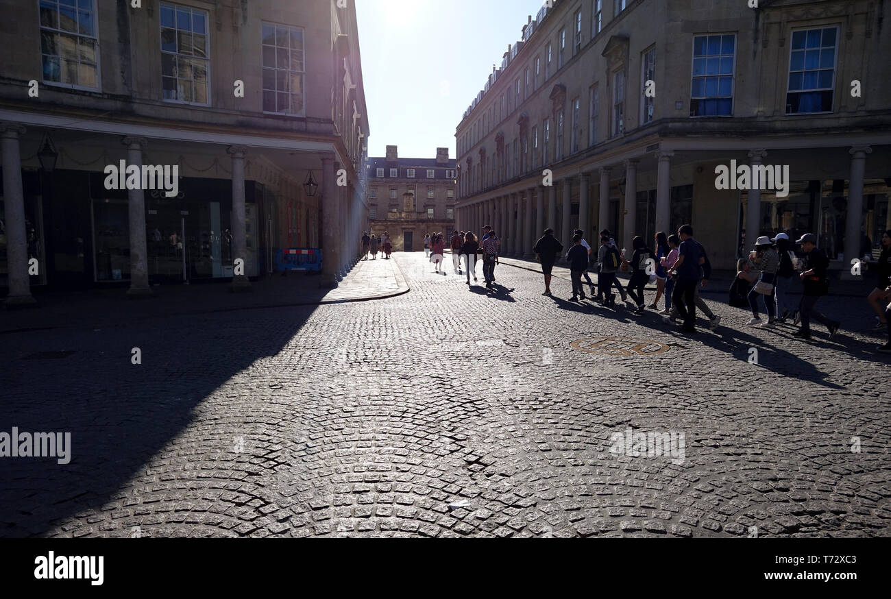 Cobbled Street Bath UK Stock Photo