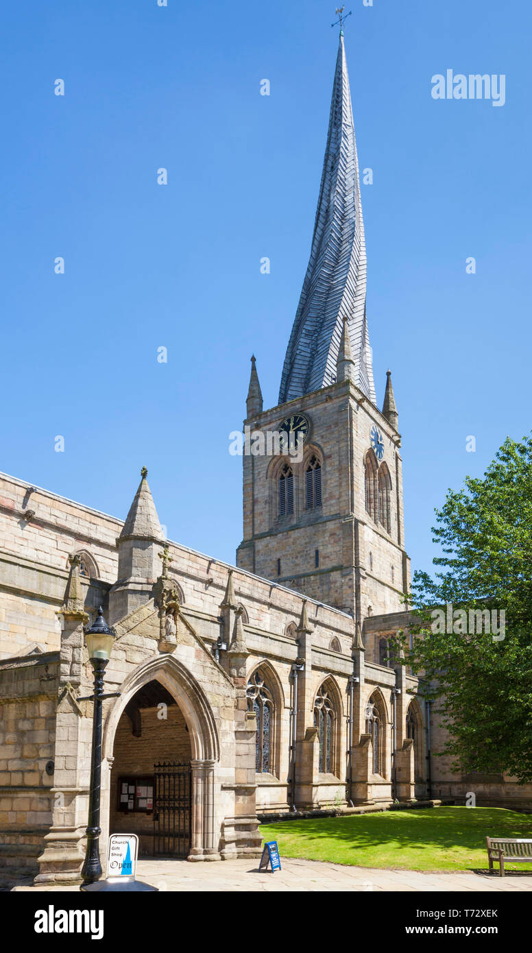 Church of St Mary and All Saints Chesterfield with a famous twisted spire Derbyshire England GB UK Europe Stock Photo
