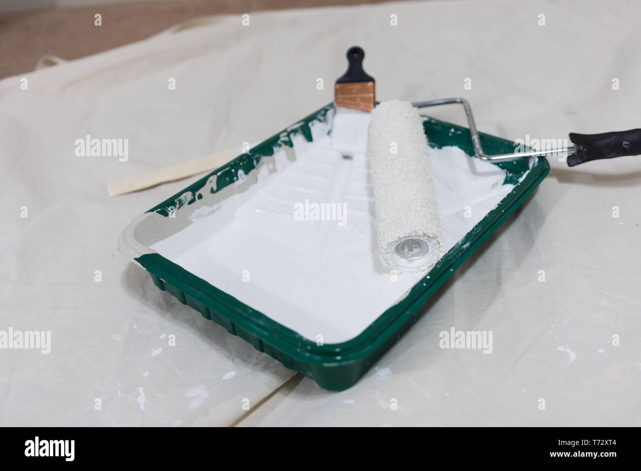 House Painting Supplies, Painter Tools in an Tray with Paint Roller Stock  Photo - Image of household, construction: 142158662