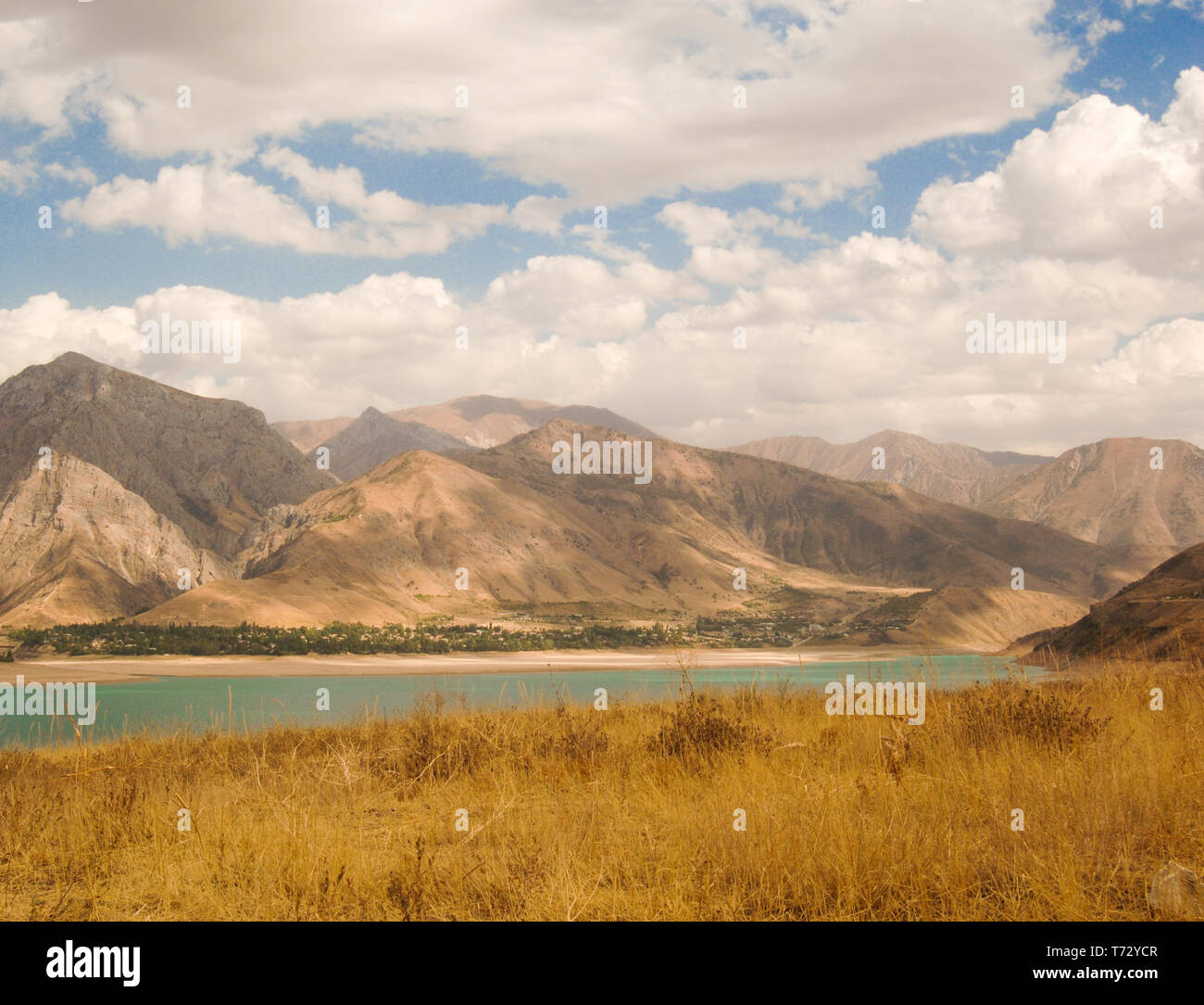 Landscape With Lake And Mountain Views Uzbekistan Charvak Reservoir Nature Of Central Asia Stock Photo Alamy