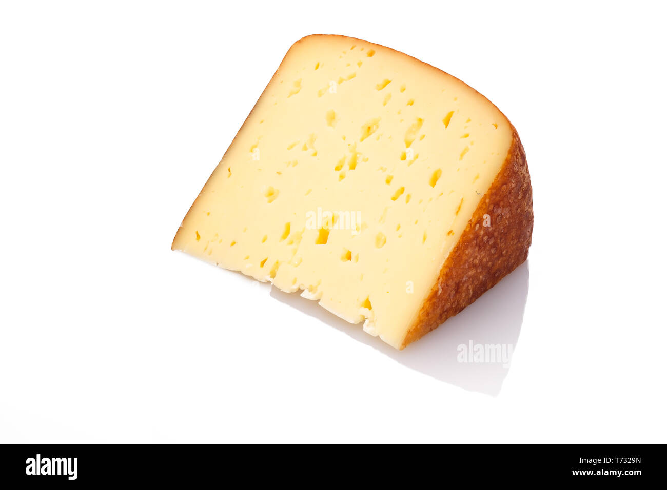 Moutnain cheese white isolated Stock Photo