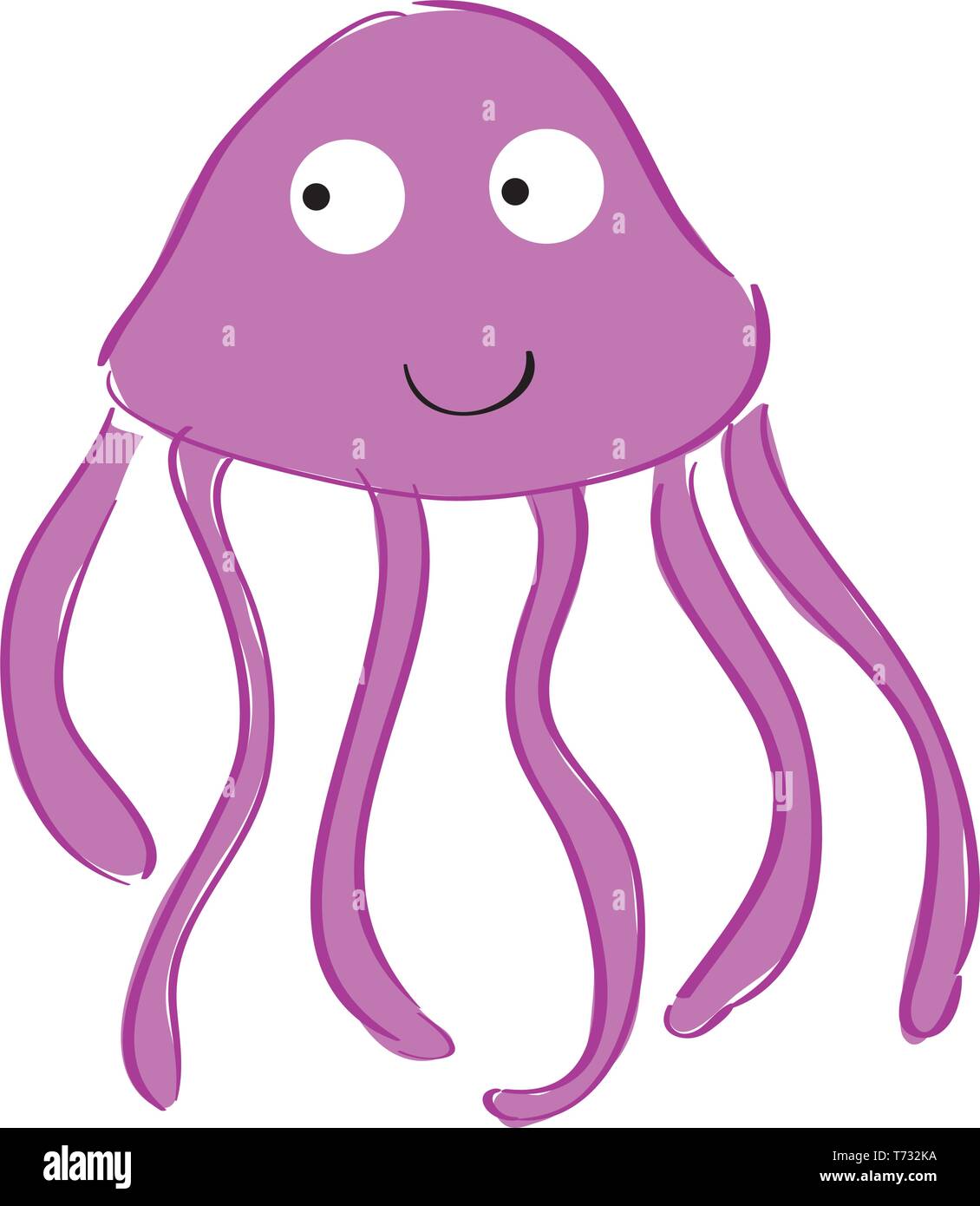 a pink jellyfish on a white background Stock Vector Image & Art Alamy