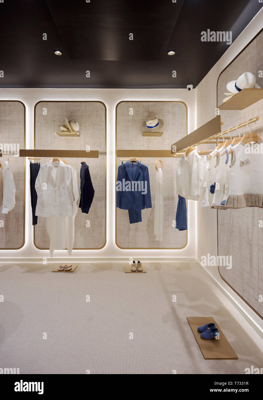 Interior of a fashion retail shop in Milano, Italy Stock Photo