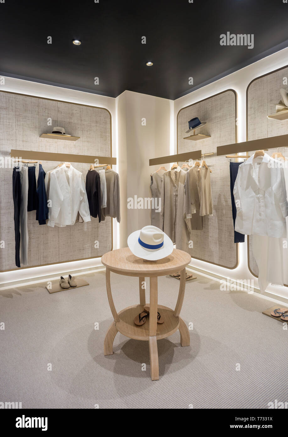 Interior of a fashion retail shop in Milano, Italy Stock Photo