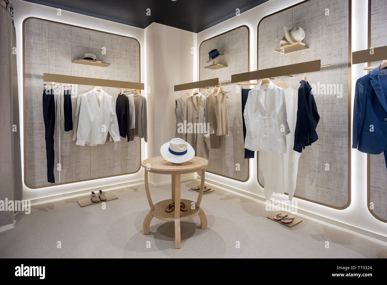 Interior of a fashion retail shop in Milano, Italy Stock Photo