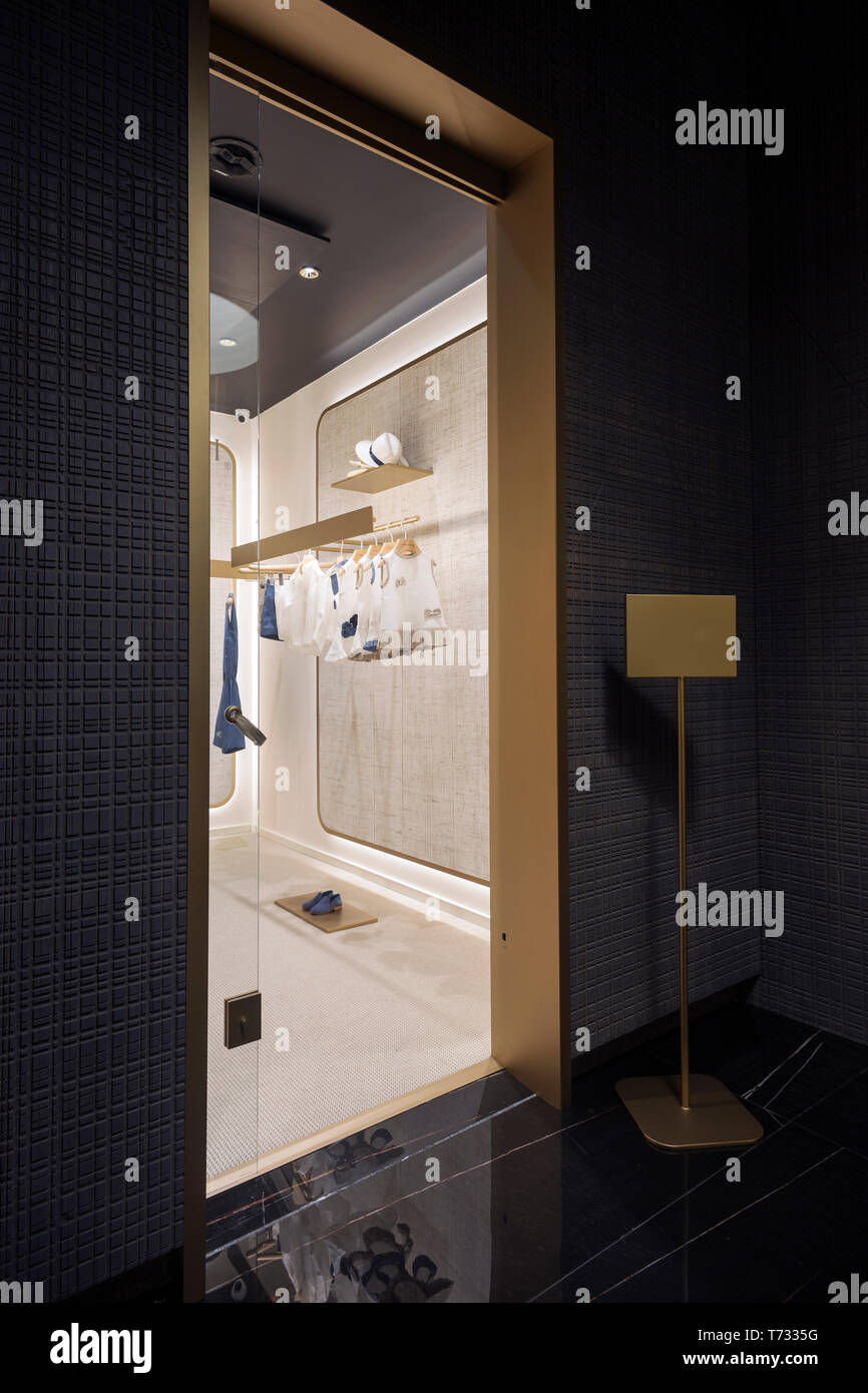 Interior of a fashion retail shop in Milano, Italy Stock Photo