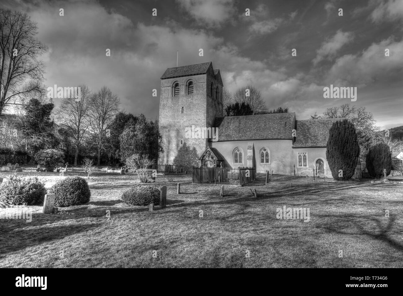 Fingest Hambleden valley buckinghamshire Black and White Stock Photos & Images ...