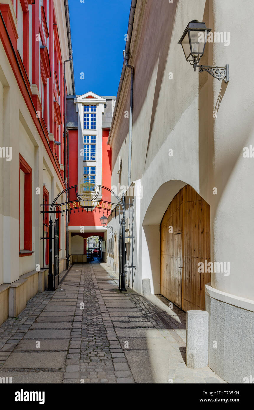 Wroclaw, Lower Silesian province, Poland. Ossolinski alley nearby the Ossolineum. Stock Photo