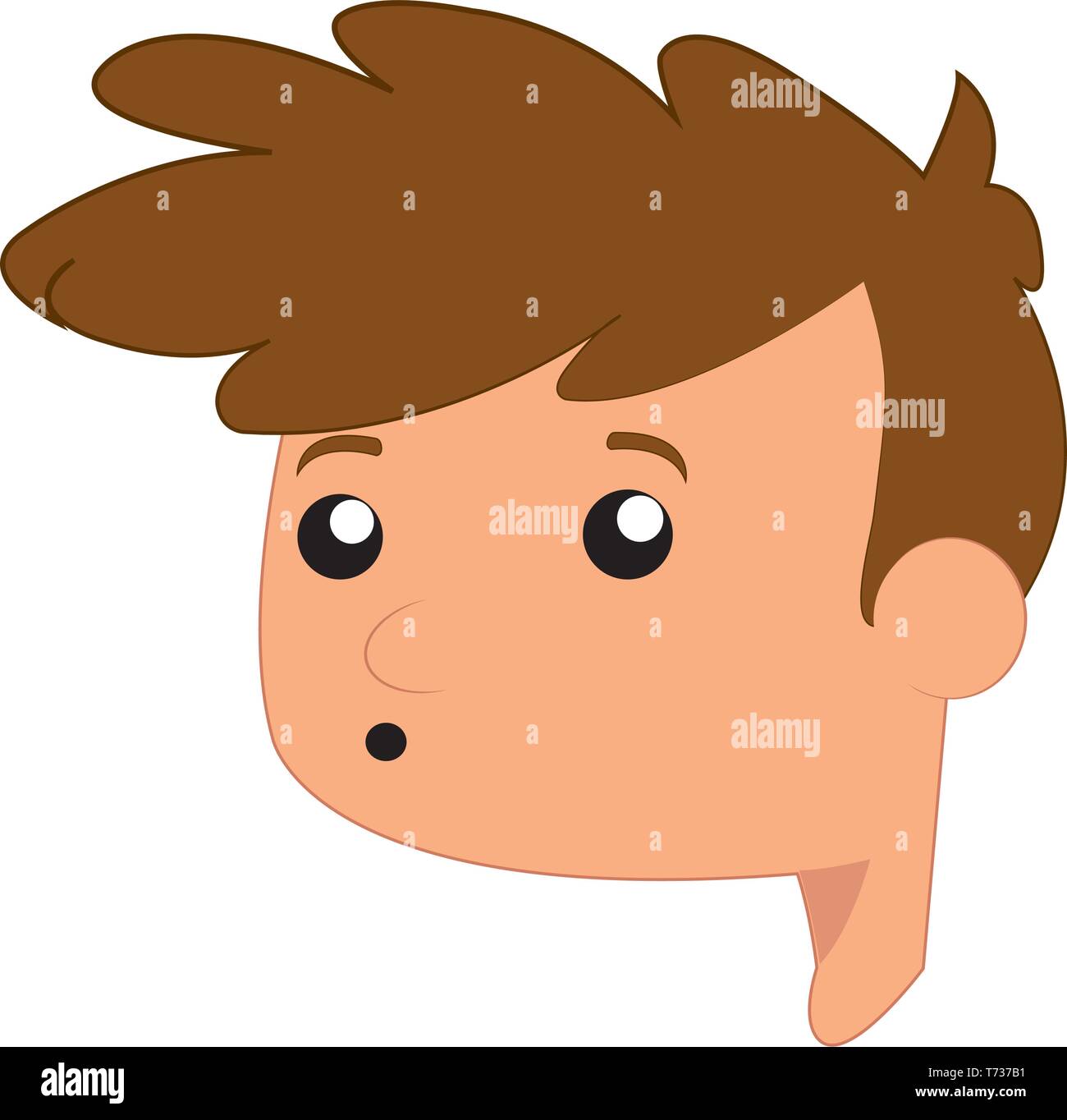 Avatar of a boy whistling Stock Vector