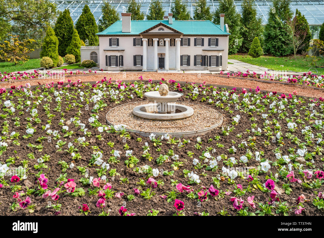 Miniature House at the Floral Showhouse in Niagara Falls  Ontario Canada Stock Photo