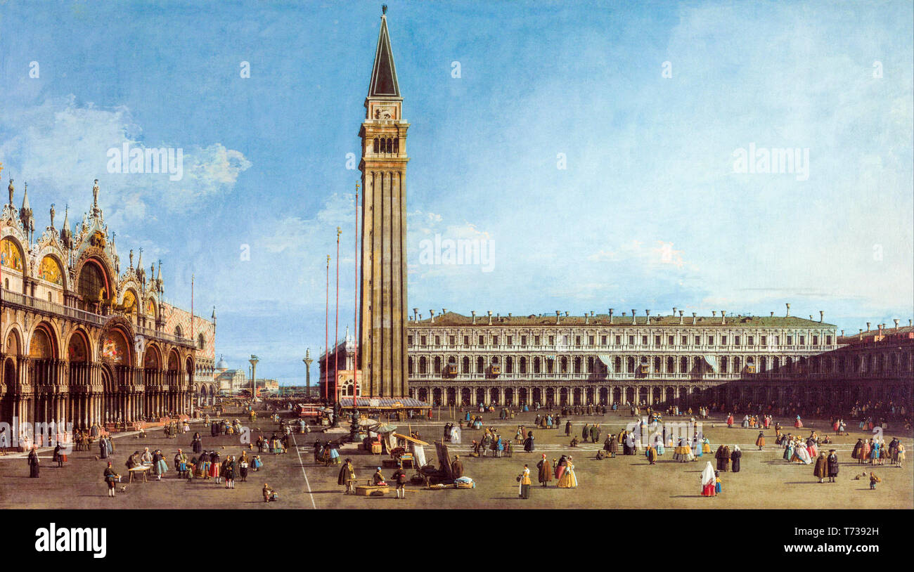 Canaletto, The Piazza San Marco Venice, painting, c. 1742 Stock Photo