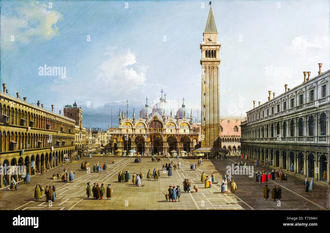 Canaletto, Piazza San Marco Venice, c. 1730 Stock Photo