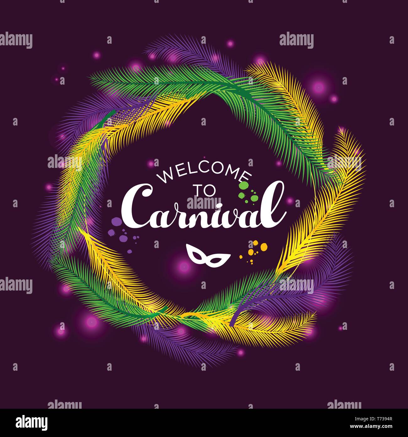Illustration of Carnival Mardi gras with feathers Stock Vector Image ...