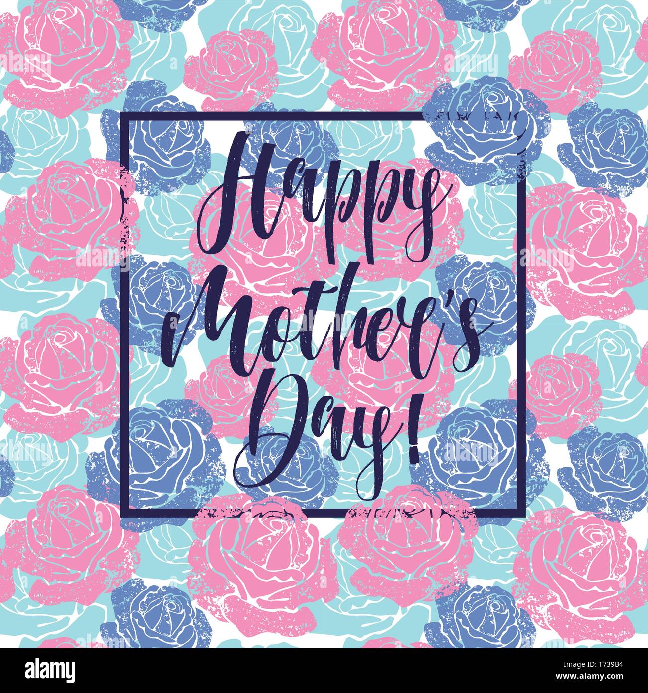 Mother s day greeting card with flowers rose background Stock Vector ...