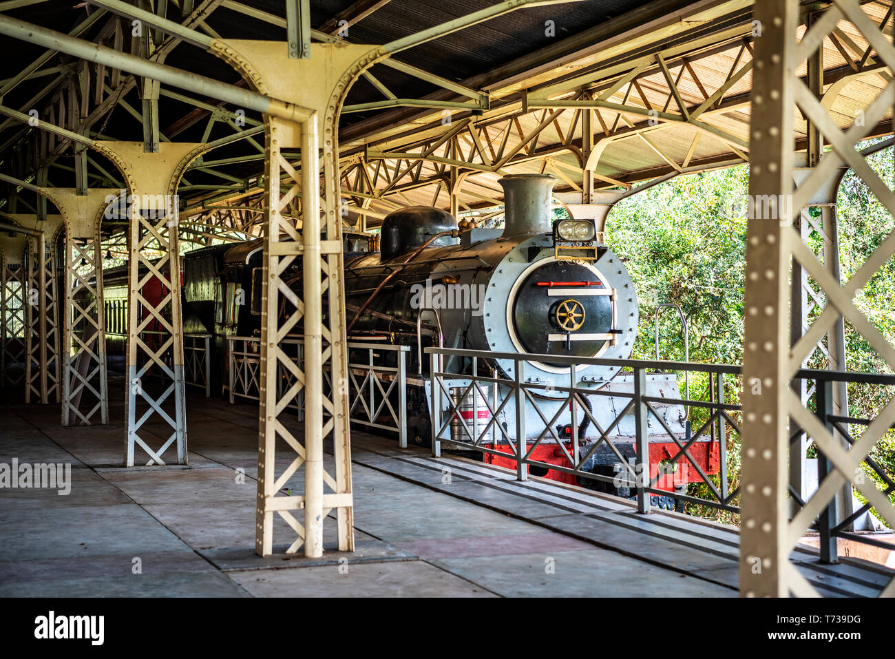 Steam locomotive class 24 number 3638 at Skukuza Stock Photo