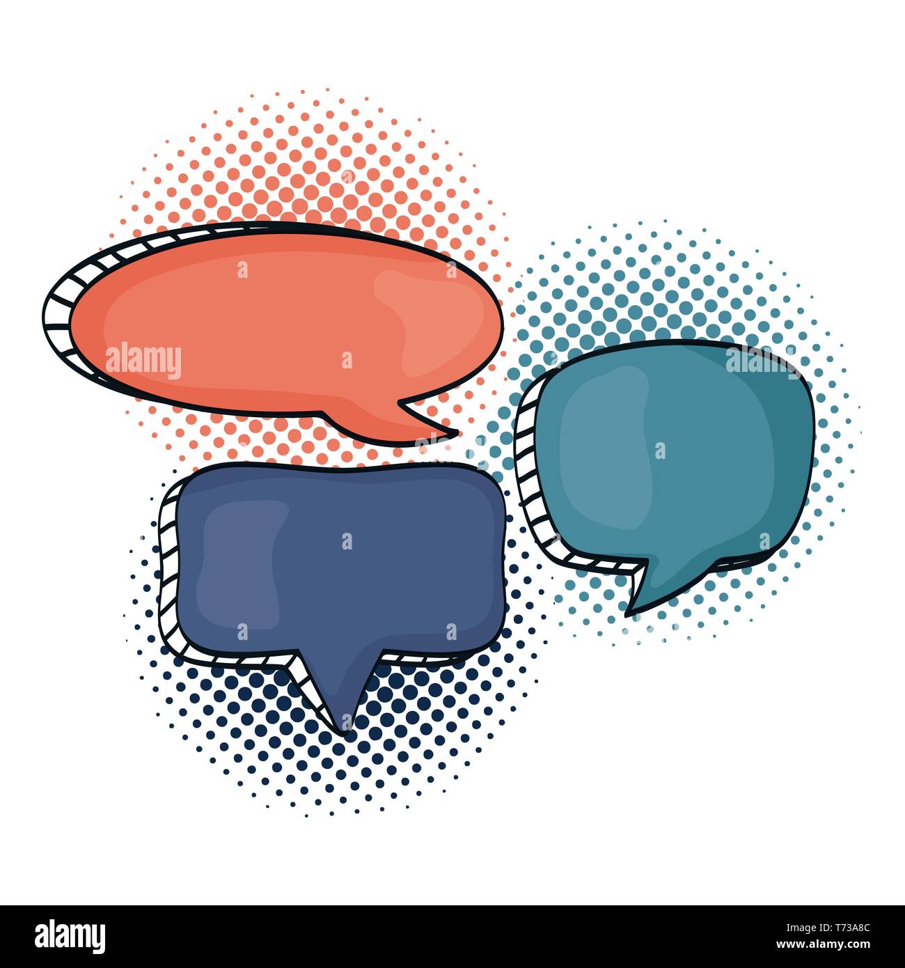 set of speech bubbles drawn vector illustration design Stock Vector ...