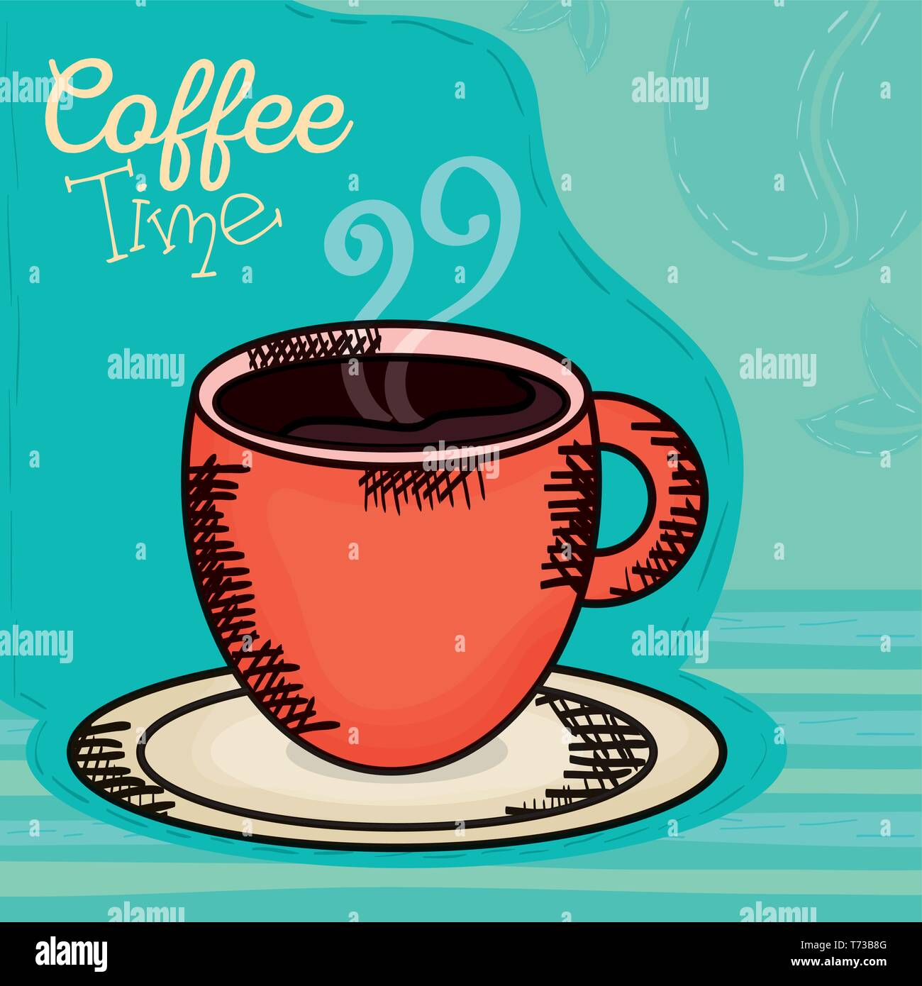 coffee cup with grains pattern vector illustration design Stock Vector ...